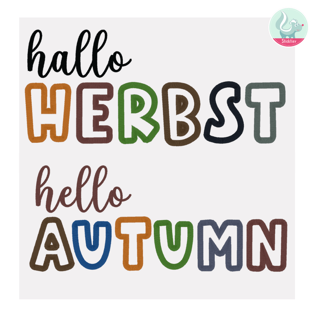 Hallo Herbst - Hello Autumn Schriftzug